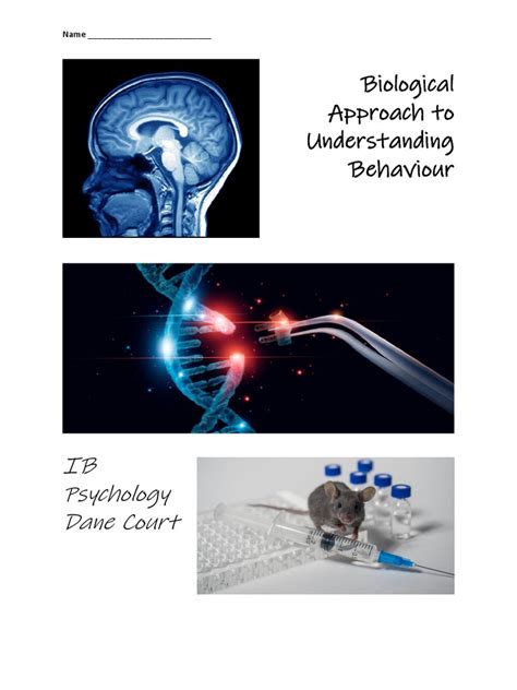 Biological Approach Booklet 2021 Pdf Neurotransmitter Chemical