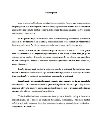 Mi Autobiografía Ejemplo