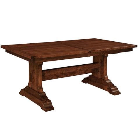 Brookside Trestle Amish Dining Table Amish Furniture Cabinfield