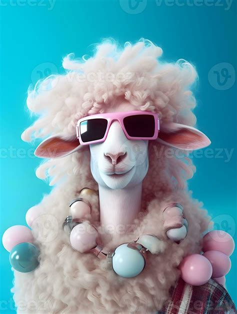 Fashionable Sheep With Sunglasses Stock Photo At Vecteezy