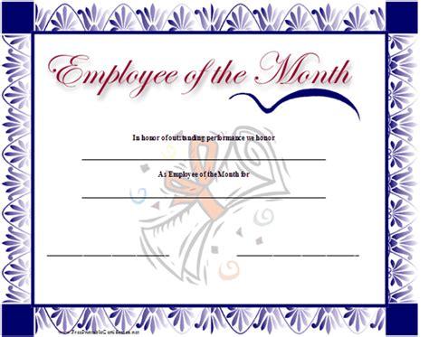 Employee of the Month Certificate Printable Certificate