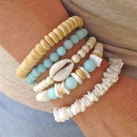 Beach Bracelet Shell Braceletmermaid Jewelry Beachcomber Etsy Beach