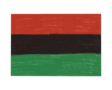 Crayon colored pencil grunge textured Pan African flag - red, black, green horizontal bands ...