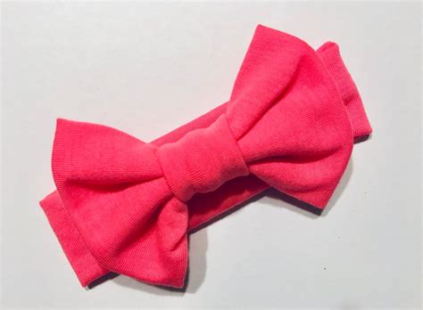 Coral Headband Neon Pink Headband Bright Pink Headband Big Bow