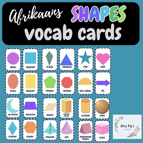 Afrikaans Flashcards: SHAPES • Teacha!