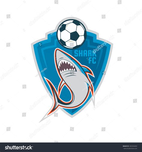 Football Logo Design Blue Shark Soccer Stock Vector (Royalty Free) 303334493 | Shutterstock