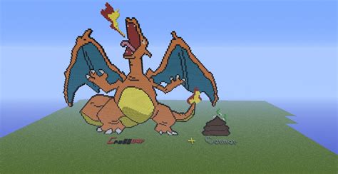 Pokemon Pixel Art 01 Charizard Minecraft Map