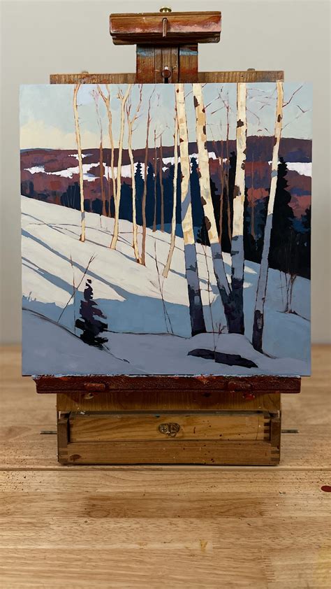 James Musil | My last 9 paintings. RED BEACH CHAIR, 16x16” WINTER