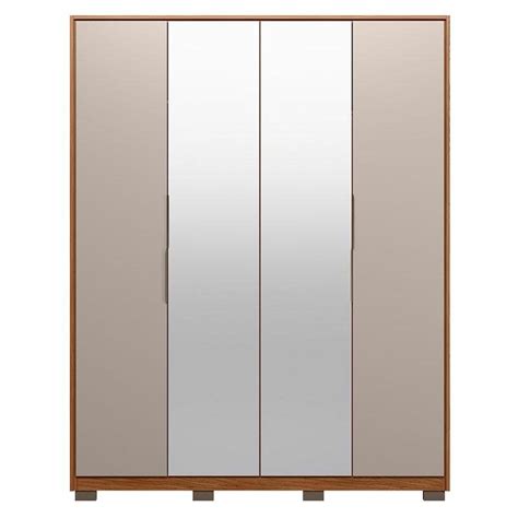 Guarda Roupa Casal Attore Ambiente Portas Nogueira Nude Prime Tx Espelho E P S Dem Bile
