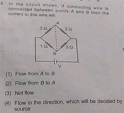 In The Circuit Shown If Conducting Wire Is Connected Between Points A