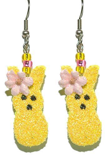 Cute Yellow Easter Peep Bunny Dangle Earrings H382 Jazz