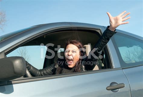 Angry Woman In The Car Stock Photo Royalty Free Freeimages