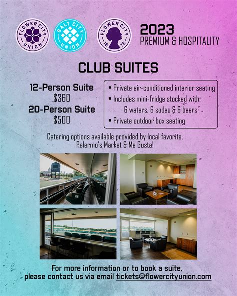 TICKET & SUITE INFORMATION | Flower City Union