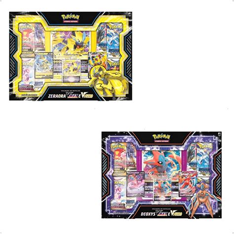 Pokemon 2 Box 16 Pacotes De Cartas Deoxys E Zeraora Vmax E V Astro