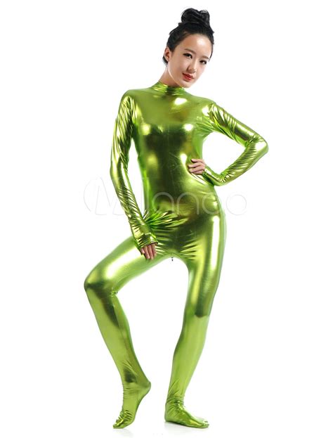 Faschingskost M Gr N Gl Nzend Metallisch Zentai Anzug F R Frauen