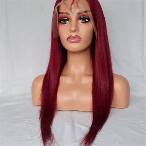 Red Human Hair Wig - Etsy