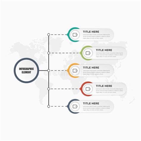 5 Point Infographic Element For Business Strategy Stock Vector