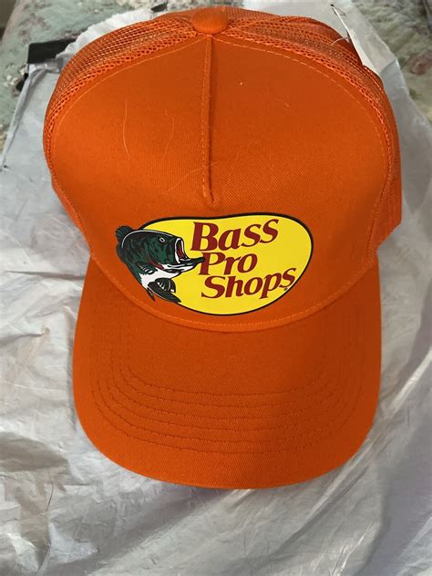 Bass Pro Shops Hat Orange Outdoor Trucker Mesh Cap Snapback Hunter