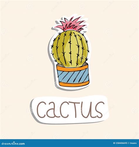 Un Afiche Con Una Foto De Un Cactus En Una Olla Ilustraci N Del Vector