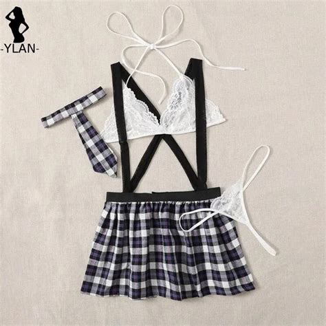 Billionm Lingerie Sexy School Uniform Women Erotic Lingerie Cosplay Schoolgirl Costume Lace Bra