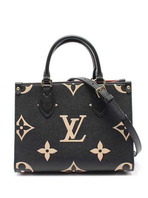 Pre Owned Louis Vuitton 2021 Monogram Giant On The Go Pm Two Way Bag In Black Modesens