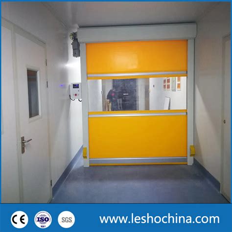 Gmp Standard Airtight Pvc Fabric High Speed Rapid Roll Up Door For