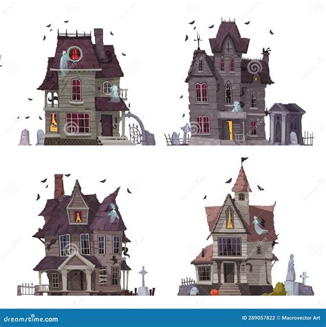 Scary House Set stock vector. Illustration of outdoor - 289057822