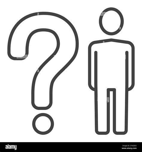 Man With Question Mark Vector Concept Icon Or Symbol In Outline Style