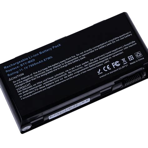 7800mAh 9Cells Laptop Battery BTY M6D For MSI GT660 GT663 GT683 GT685