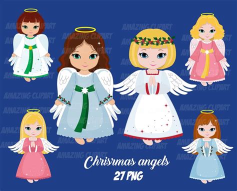 Nativity Angel Clipart. Christmas Angels Clipart Angel - Etsy