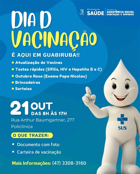 Dia D em Guabiruba promove vacinação testes rápidos e preventivos