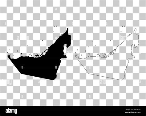 Set Of United Arab Emirates Map Icon Geography Blank Concept Graphic