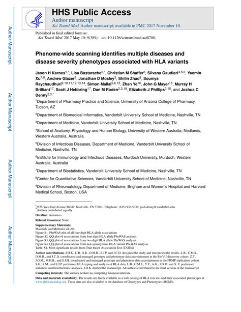 Pdf Phenome Wide Scanning Identifies Multiple Diseases And Disease