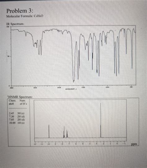 Solved Problem 3: Molecular Formula: C8H8O | Chegg.com