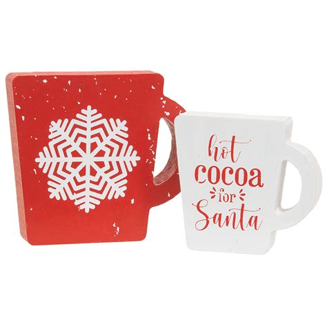 Hot Cocoa For Santa Chunky Cup Sitters 2 Set