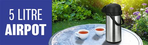 5L Airpot Tea Coffee Carafe Pump Action Stainless Steel Air Pot For Hot Drinks Soup