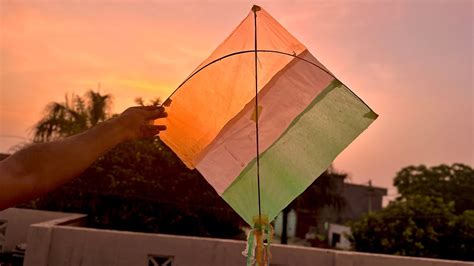 Indian Flag Kite Making At Home Tiranga Tricolor Kite Making