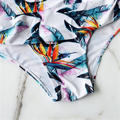 MAILLOT DE BAIN Bikini fleuri à volants pour femmes maillot sexy avec lanière croisée et