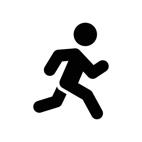 Run Icon Simple Solid Style Running Man Person Active Action