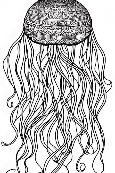 Dibujo De Medusas Para Colorear En Blanco Y Negro Creative Fabrica