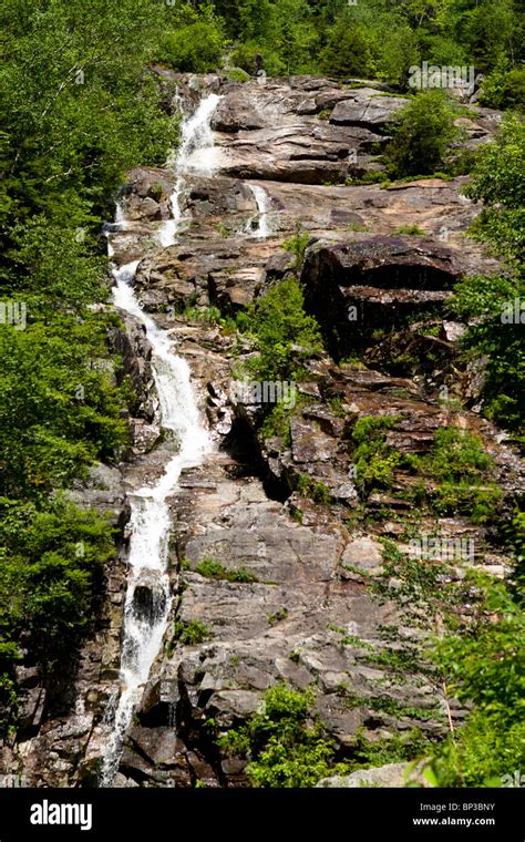 Silver Cascade Waterfall In Carroll County New Hampshire Stock Photo