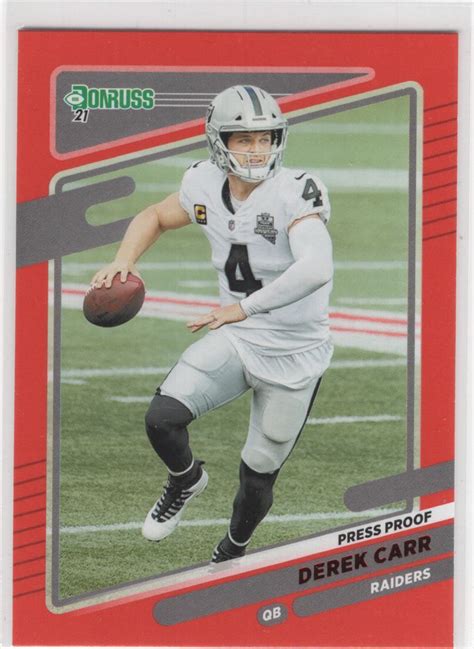 2021 Panini Donruss Derek Carr Red Press Proof EBay