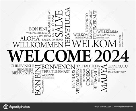 Welcome Word Cloud Different Languages Conceptual Background Stock