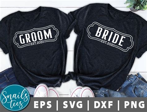 Bride And Groom Svg Bride Groom T Shirt Svg Wedding Mr And Mrs Etsy Uk