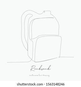 Continuous Line Drawing Rucksack Simple Vector Stock Vector Royalty