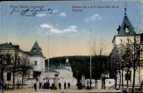 Ansichtskarte Postkarte Pirna An Der Elbe Kaserne Des Akpool De