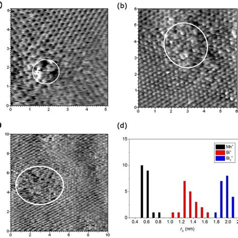 Example scanning tunneling microscopy (STM) images of disordered areas ...