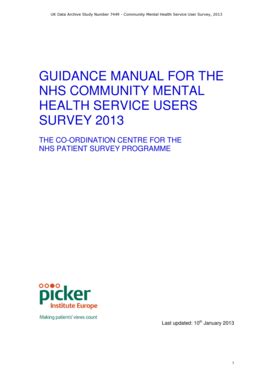 Fillable Online Guidance Manual For The NHS Community Mental Health