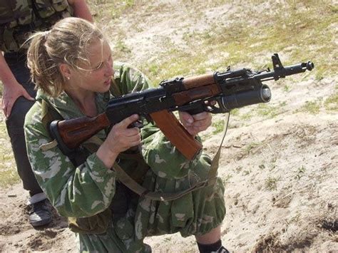 AK-74, with GP-25 grenade launcher. She is about to launch a 40mm ...