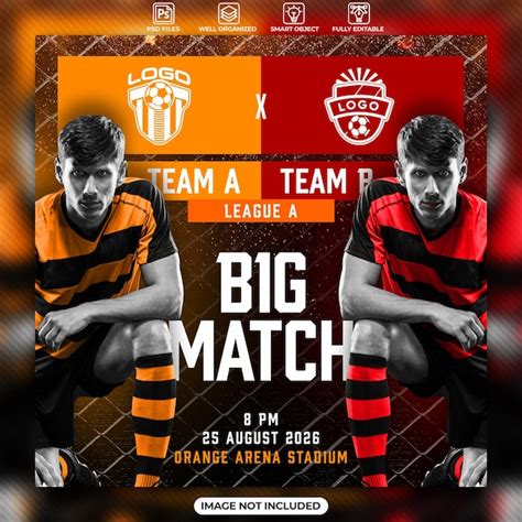 Premium Psd Big Match Soccer Social Media Poster Template